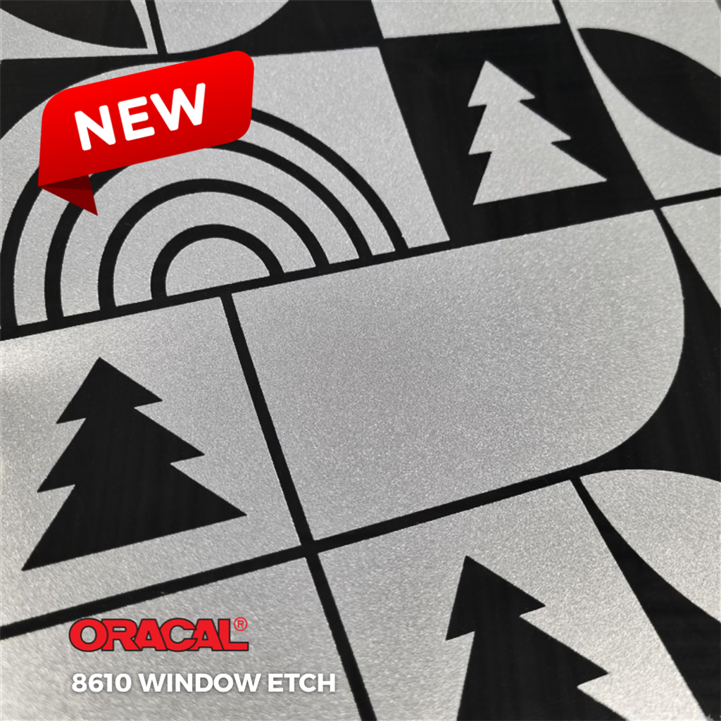 NEW - ORACAL 8610 -  Etched Glass Vinyl 1260mm - 90 Silver Grey