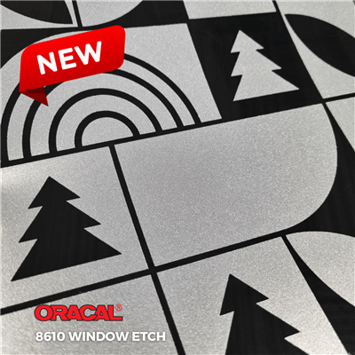 NEW - ORACAL 8610 -  Etched Glass Vinyl 1260mm - 90 Silver Grey